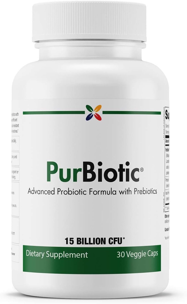 Stop Aging Now - PurBiotic® 15 BILLION CFU (PROWPT) - פורמולה פרוביוטית מתקדמת עם Prebiotics - 30 Veggie Caps