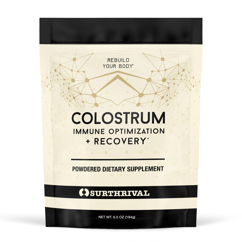 Surthrival: Colostrum אבקה (6.5oz), Immune Optimization & Recovery, אבקת תזונה תזונתית, Gut Health, Immune Support, Keto Friendly