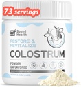 אבקת תוסף Colostrum עבור בני אדם - תוסף אורגני Bovine Colostrum עבור Gut Health, שיער צמיחה, יופי ותמיכה Immune - Unflavored (73 משרתים)