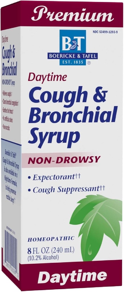 דרכו של הטבע Boericke & Tafel Day Cough & Bronchial Syrup, Cough Suppressant & Expectorant, non-Drowsy, 8 Fl. Oz