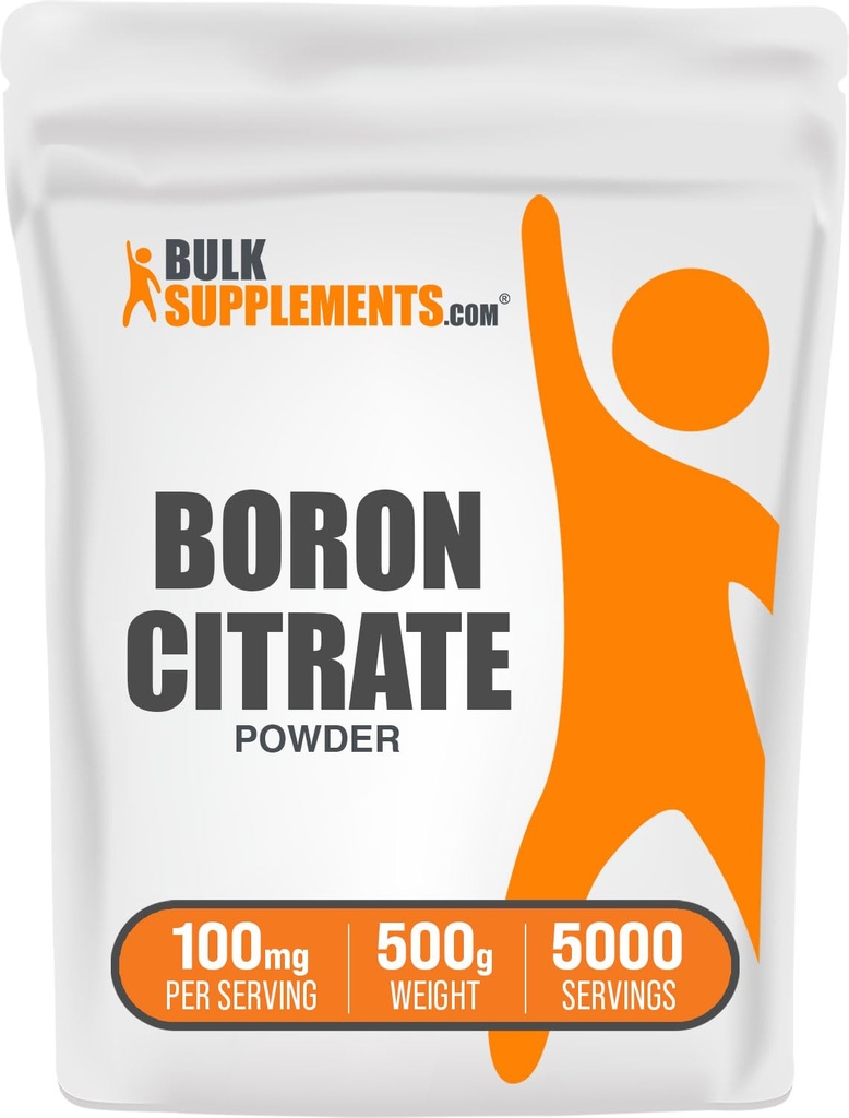 BulkSupplements.com Boron Citrate אבקת - Boron תוסף עבור גברים ונשים, רמת מזון - עבור עצמות ושיתופי תמיכה, 100 מ"ג לשרת, 500g (1.1 lbs) (Pack של 1)
