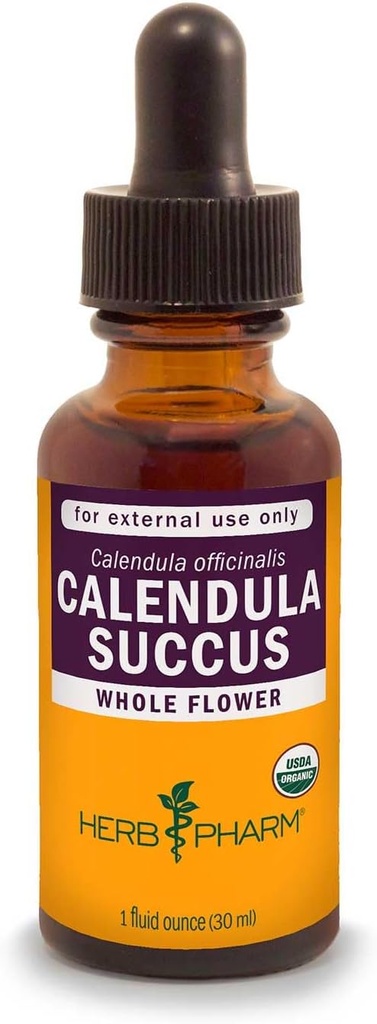 Herb Pharm מוסמך אורגני Calendula Succus נוזל ייצור עבור תמיכה בכאב קטן - 1 Ounce