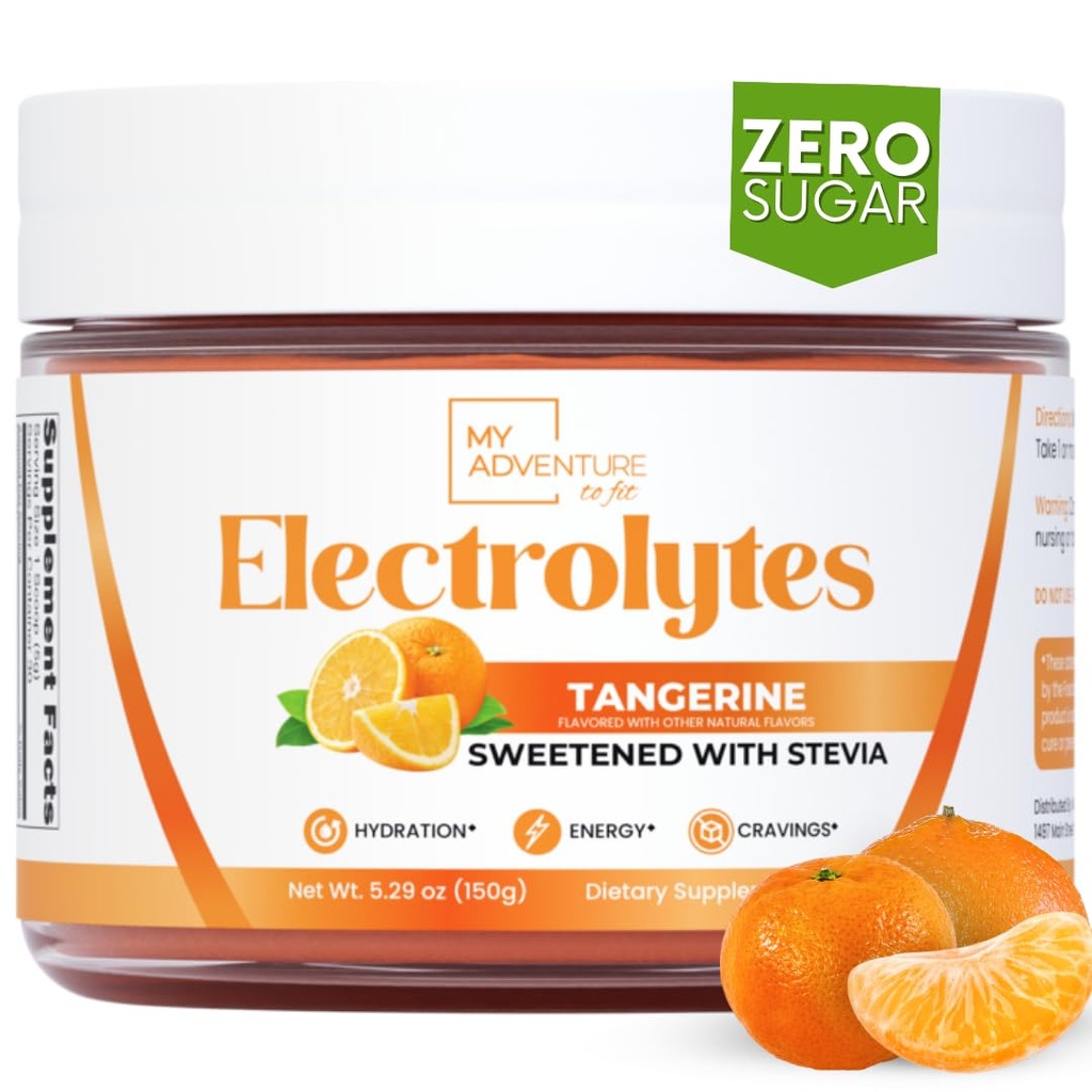 Zero Sugar - Tangerine Electrolytes אבקת - דלה מרעננת - Caffeine Free Energy with All Natural Ingredients - טבעוני, Keto & Paleo - סוכר חינם אלקטרוליטים משקאות תערובת - 30 משרתים