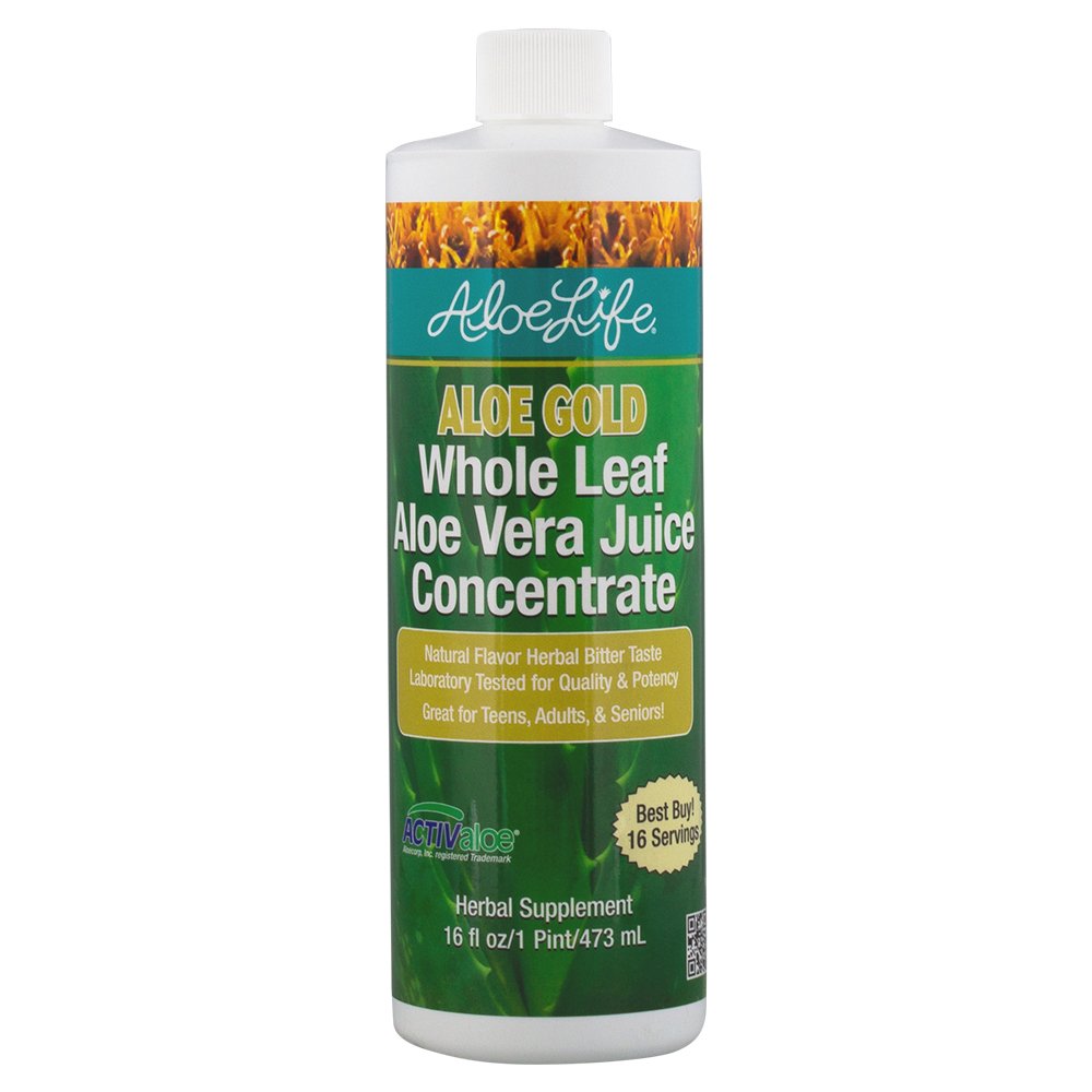 All Leaf Aloe Vera Juice, Certified Organic, Gluten-Free (Aloe Gold, 16 oz)