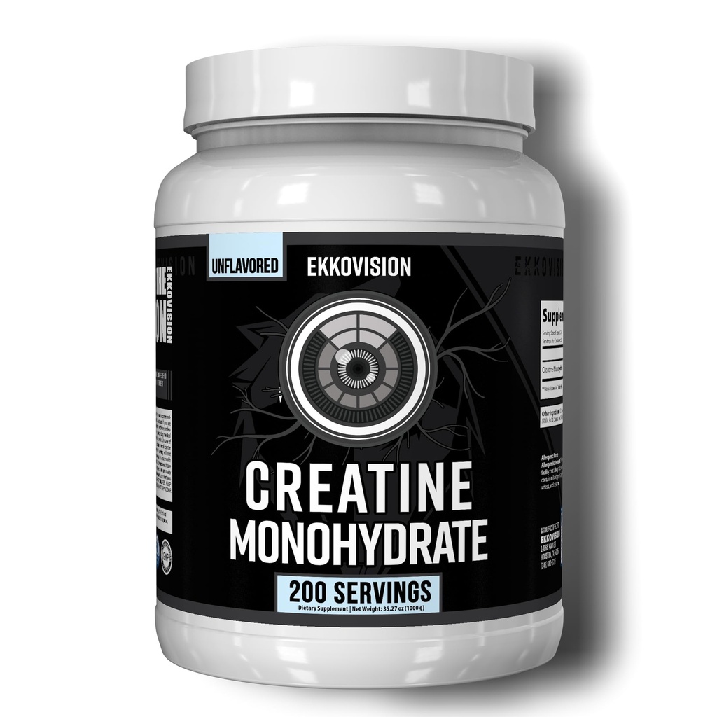 אבקת Ackovision Creatine Monohydrate, Micronized, Unflavored, Pre Workout & Post Workout תוסף עבור גברים ונשים, תמיכה באנרגיה, קל לערבב בשקות, Smoothies & Beverages, 200 משרתים