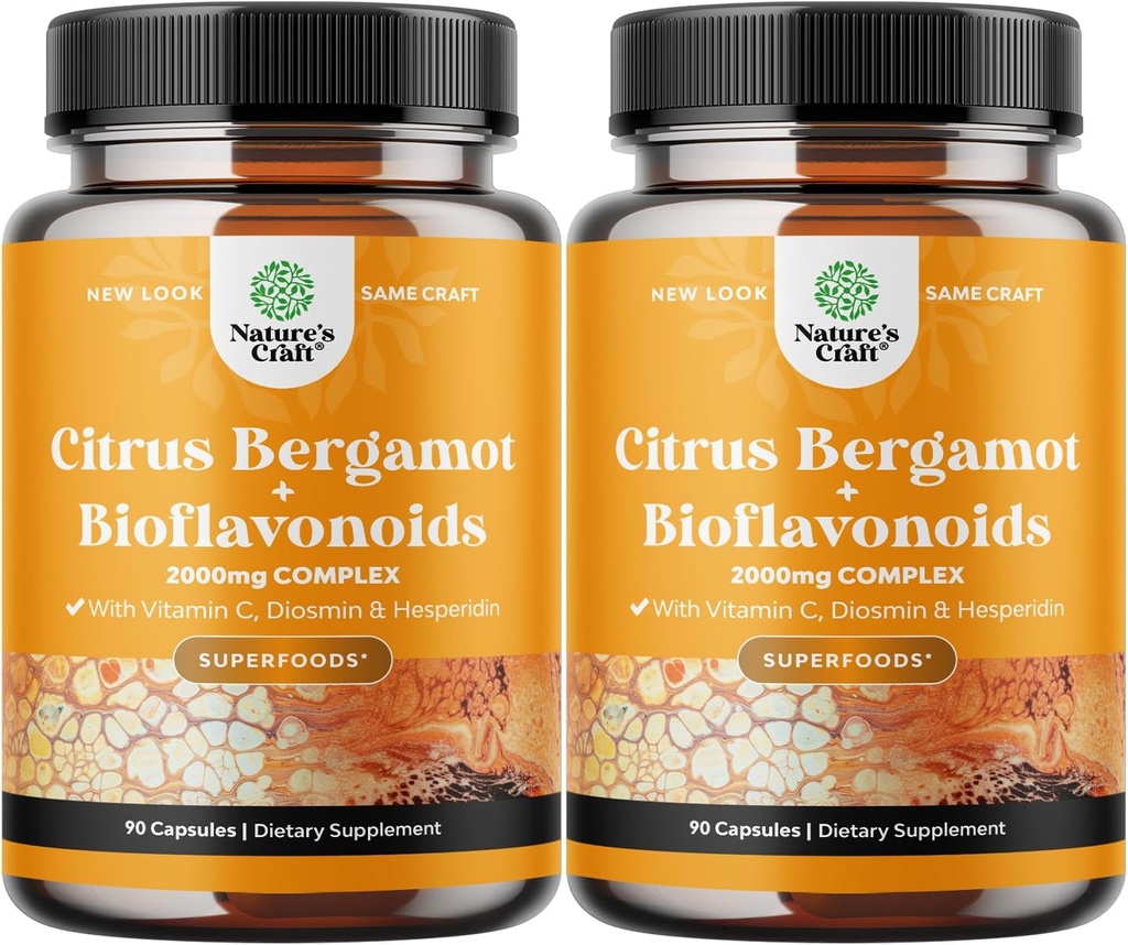 תוסף Citrus Bergamot עם Citrus Bioflavonoids - Ultimate Citrus Bioflavonoids תוסף עם Citrus Bergamot לחלץ 1000mg Rutin ואת Hesperidin for Immunity & Heart Health Support (2 חודשים)