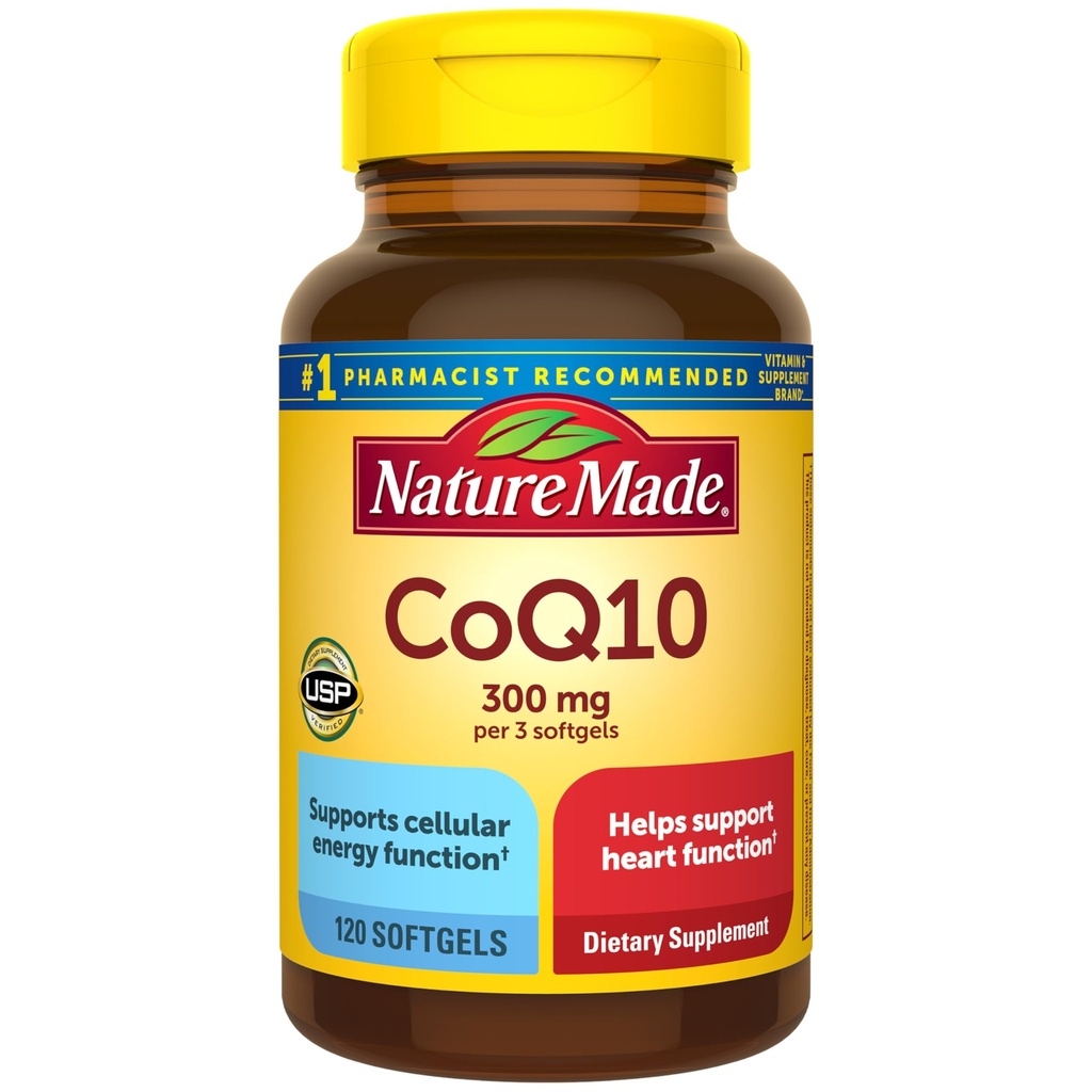 Nature Made CoQ10 300 מ"ג ל 3 Softgels, Heart Health & Antioxidant Support, 120 Softgels, 40 יום אספקה