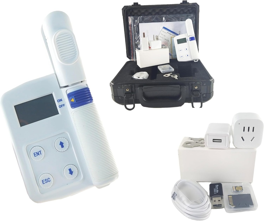 Digital Chlorophyll content meter Plant Chlorophyll Nitrogen Content Leaf טמפרטורה Tester עם Measuring טווח 0.0-99.99SPAD Nitrogen 0.0-99.99mg /g טמפרטורה -10-99.9 מעלות צלזיוס
