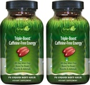 Irwin Naturals Triple-Boost Caffeine חינם אנרגיה - 75 נוזל Soft-Gels - התאמת אנרגיה יומית תמיכה - 2 Pack