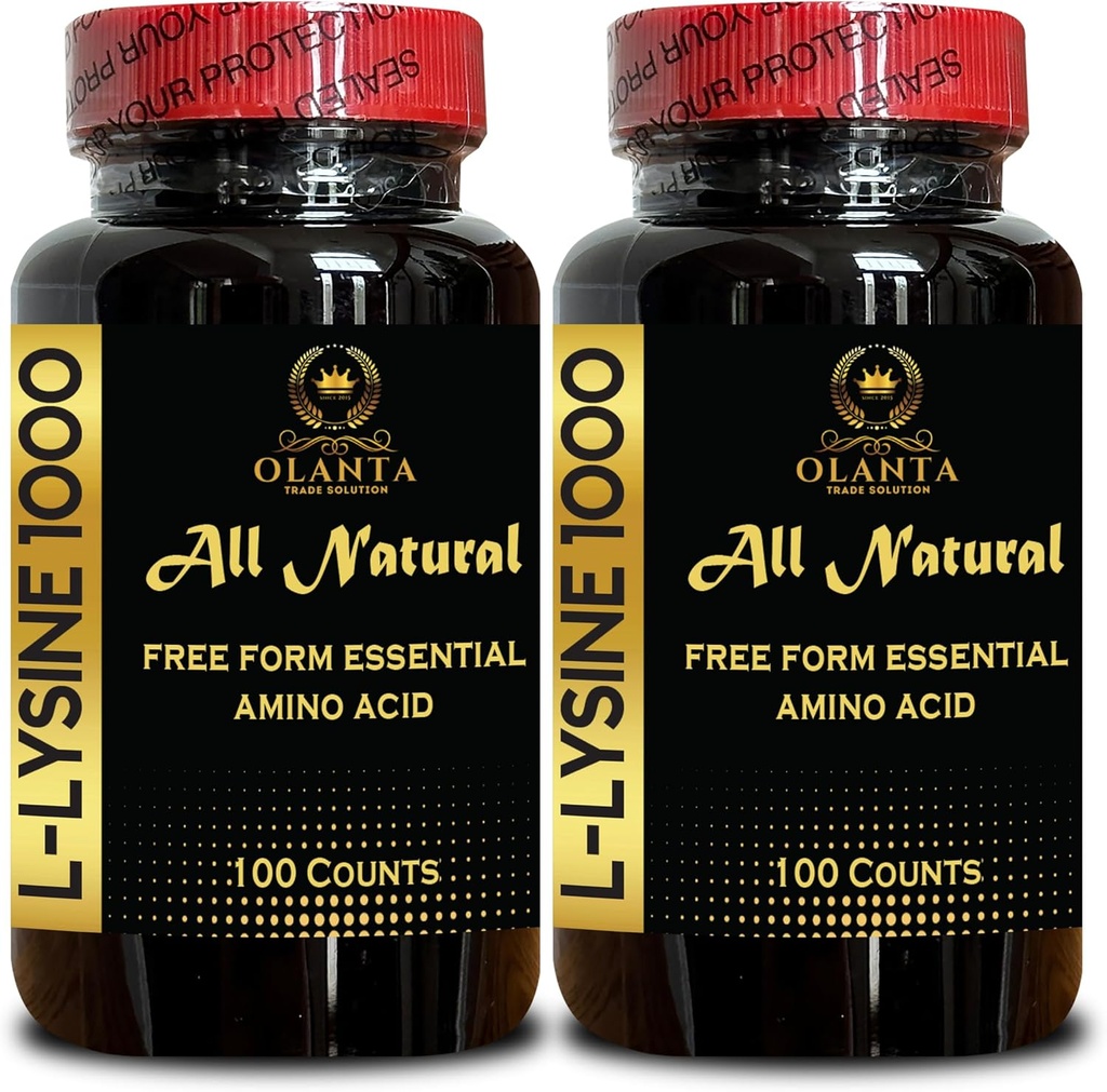 L-LYSINE 1000 מ"ג חינם טופס Amino Acid Essential - Pure 1000 מ"ג Amino Acid תוסף, Connective Tissue Support, Free Form Amino Acids, L Lysine Complex, Amino Acids - 2 בקבוקים 200 הרוזן