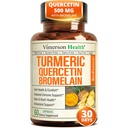 Quercetin with Bromelain Turmeric Curcumin תוסף - Allergy Relief, Joint & Immune Support - תוספת אורגנית Turmeric עם Black Pepper (Bioperine) - 60 Quercetin 500 מ"ג קפסולות