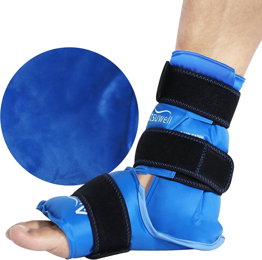 Atsuwell Ankle Ice Pack Wrap, Reusable Ice Pack for Ankle, Large Gel Cold Pack Foot for Cold Compression, גמישות Heel Gel Pack עבור גברים נשים, רגיעה