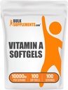 BulkSupplements.com ויטמין A 10000 IU Softgels - ויטמין A Retinyl Palmitate, ויטמין A Pills - ויטמין A תוסף, תוספי עיניים -ten Free, 1 Softgel לכל משרת, 100 Softgels