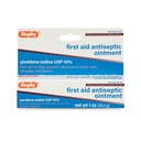 רוגבי עזרה ראשונה Antiseptic Ointment, Povidone Iodine USP 10% פתרון אקטואלי, מסייע למנוע זיהומים בחתכים קטנים, Scrapes ו Burns - 1 Oz.