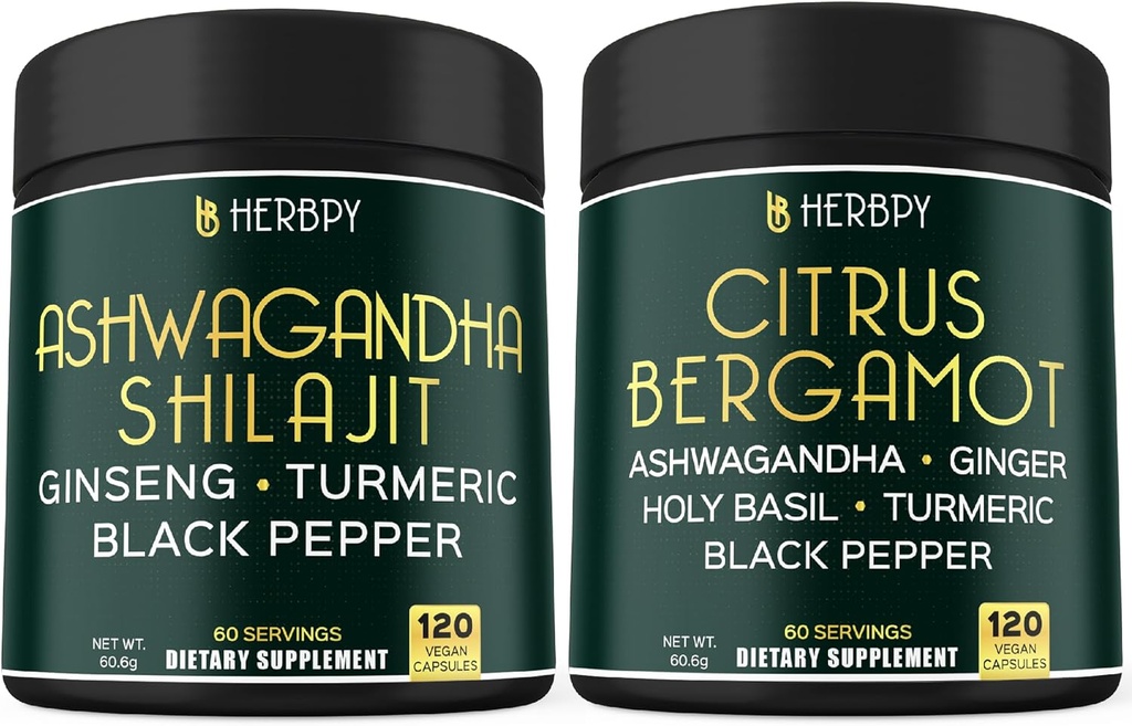 Bundle 5in1 Ashwagandha Shilajit & 6in1 Citrus Bergamot תוספי מזון