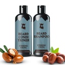 Striking Viking Beard Shampoo ו- Conditioner Set - 4 Fl Oz כל, Fresh Masculine Scent - Beard Wash and Conditioner for Men - ניקויs & Softens, עם Argan & Jo Joba שמן - Sulfate & Paraben חינם חינם