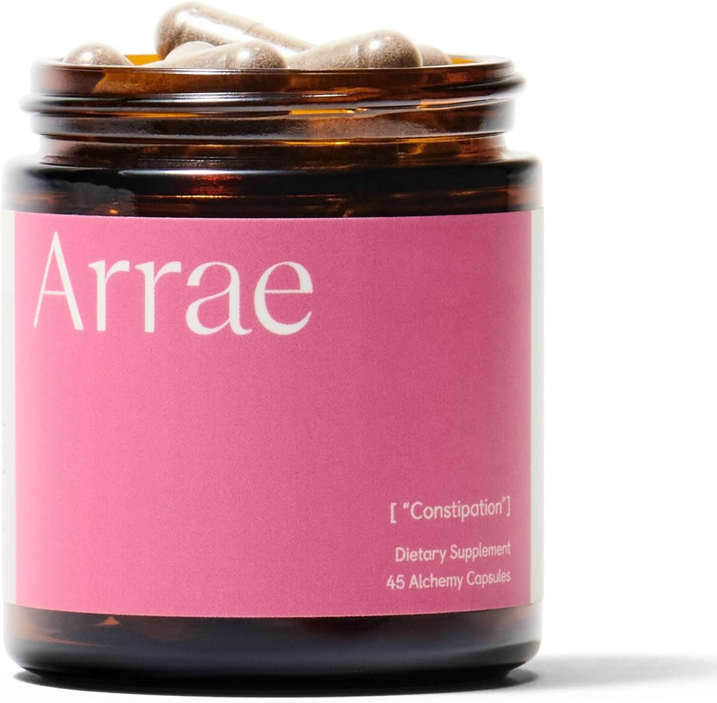 Arrae Constipation הקלה: ניקוי קולון טבעי, קפסולות פעילות מהירה עבור תנועות באוזל רגילות ו Gut בריאות, עיכול Detox, Bloating Relief for Women & Men, Gut Cleanse Count (45)