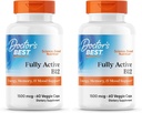Doctor's Best Fully Active B12 1500 mcg, Non-GMO, טבעוני, Gluten Free, תומך זיכרון בריא, Mood ו- Circulation, 60 Count (Pack of 2)