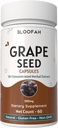 Grape Seed כמוסות 500 מ"ג | 10:1 תמצית מואצת | תוספי צמחי טבעי | Non-GMO, Gluten-Free | Grape Seed אבקת עבור Daily Wellness (60 Count (Pack of 1))