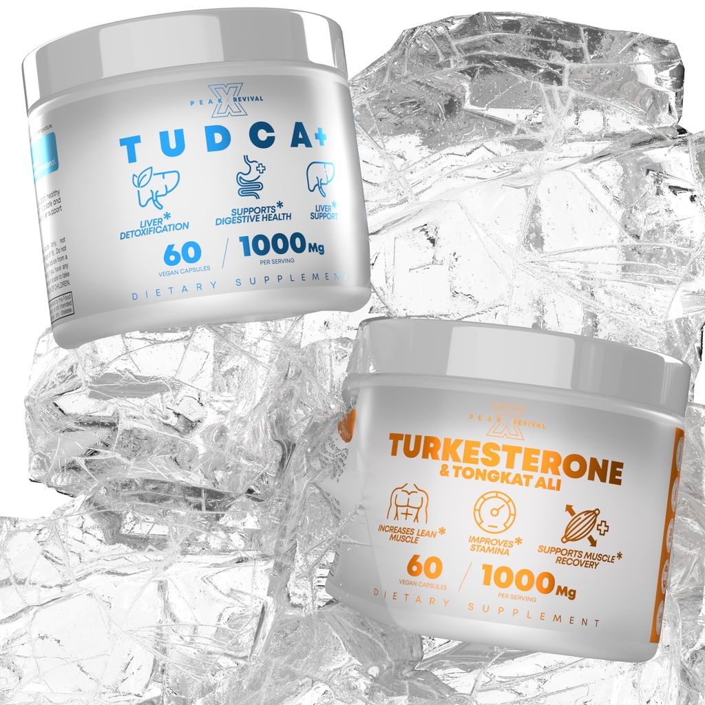 TUDCA+ 1000mg Bile מלח תוספת לתמיכה Liver + Turkesterone & Tongkat Ali 1000mg להגדיל את Stamina (60 קפסולות)