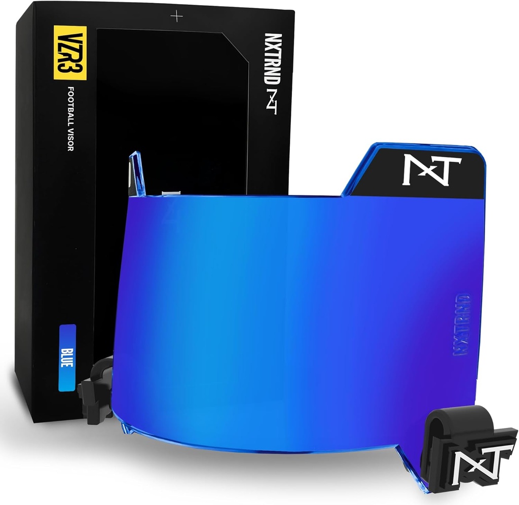 Nxtrnd VZR3 כדורגל Visor, Curved Lens טכנולוגיה, Fits למבוגרים ונוער כדורגל Helmets