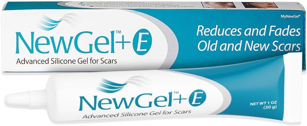 NewGel Plus Scar Gel by MyNewGel Advanced Professional Silicone Treatment for Old and New Scars wוויטמין E, High-Potency for Surgery, Keloids, Burns, and Facemish Scars (30 גרמות) 1 oz
