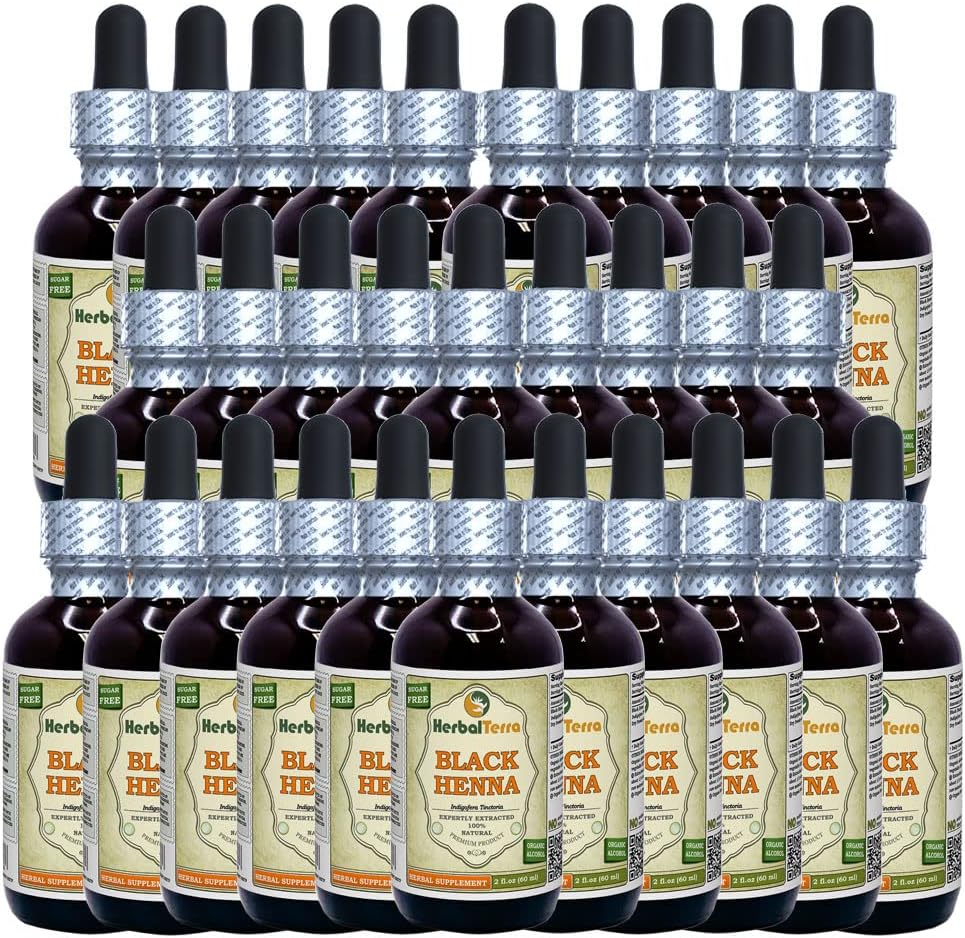 Black Henna ( True Indigofera tincture, תמצית נוזלית (שם בדוי: HerbalTerra, Madely בארצות הברית) 30x2 fl.oz (30x60 מ"ל)