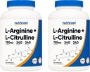 חומרים מזינים L-Arginine L-Citrulline Complex 750 מ"ג, 240 קפסולות (2 בקבוקים) - Non-GMO
