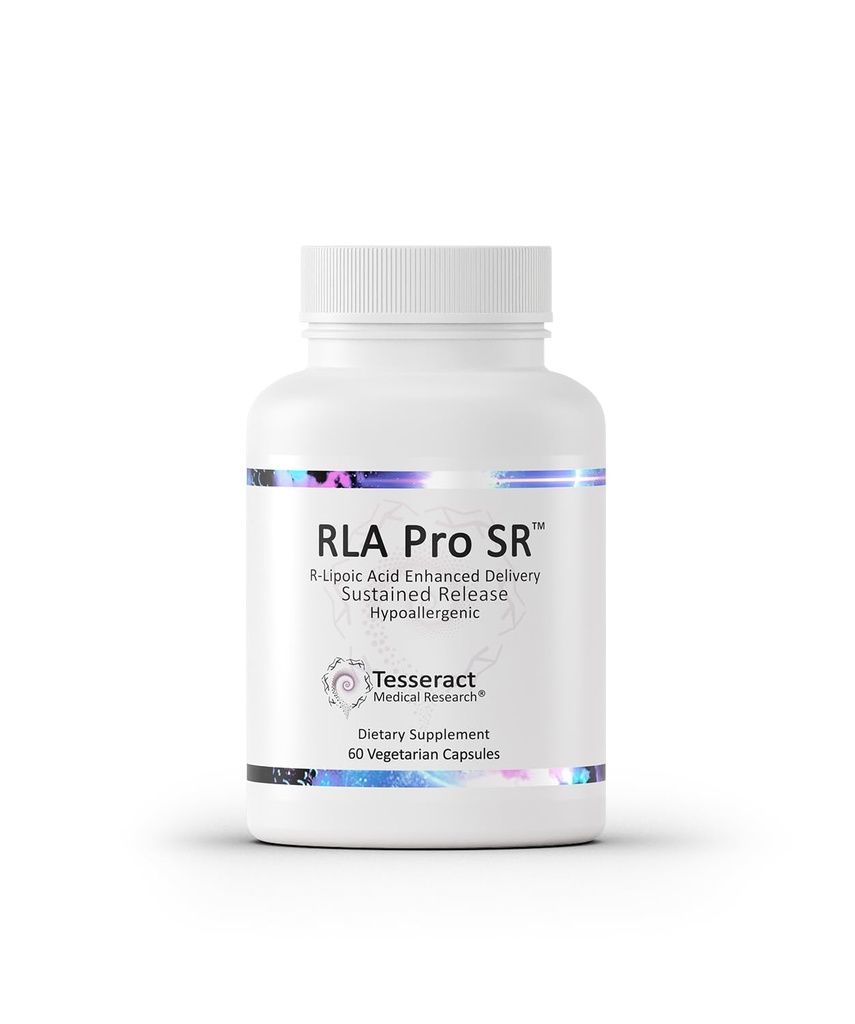 Tesseract RLA Pro SR, Lipoic Acid תוספת, 60 קפסולות, Sustained-Release R-Lipoic Acid, Boosts Mitochondrial & חשמל סלולרי, Amino Acid Metabolism תמיכה, Hypoallergenicgenicgenic