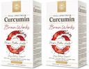 Solgar Full Spectrum Curcumin Brain Works, 90 Licaps - תמיכה זיכרון Recall, Focus, Cognitive Function - Antioxidant Support - Curcumin, BacoMind, Choline, ויטמין B12 - Non-GMO, טבעוני - (Pack of 2)