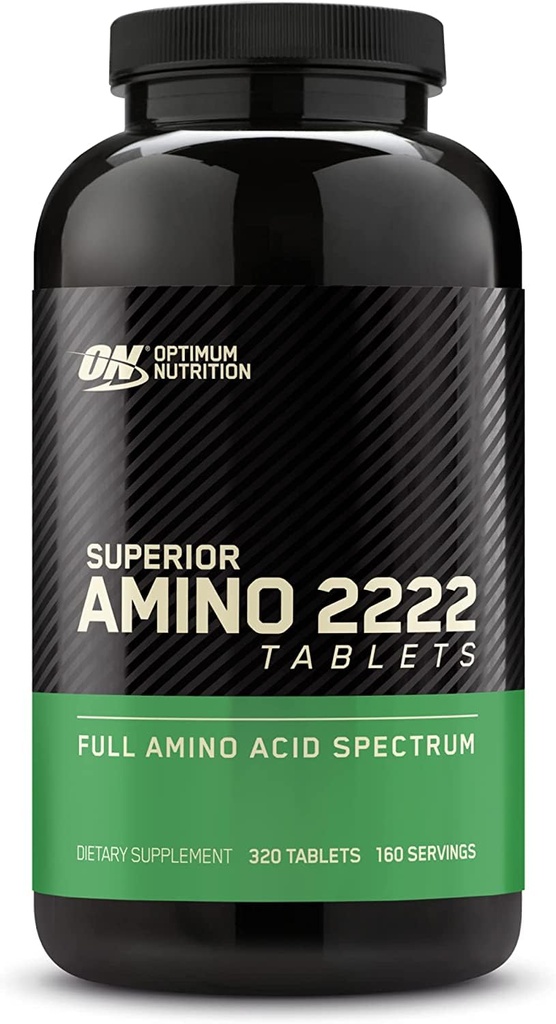 Optimum Nutrition Superior Amino 2222 טבליות, Complete Essential Amino Acids, EAAs, 320 Count