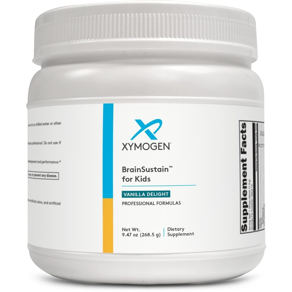 XYMOGen BrainSustain לילדים - N-Acetyl-L-Cysteine, Alpha Lipoic Acid ו- DHA עבור ילדים להתמקד תמיכה - תוספי המוח עבור זיכרון להתמקד - non-GMO, Gluten, Soy + חלב חינם (9.47 oz)