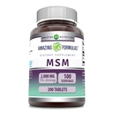 פורמולה מדהימה MSM (Methylsulfonylmethane) תוסף | 1000 Mg Per Serve | 200 טבליות | Non-GMO | Get Free | Made in USA