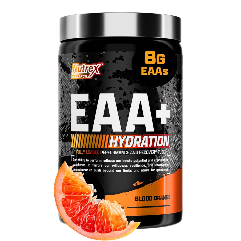 Nutrex Research EAA hydrotion | EAAs + BCAAs אבקת | שריר התאוששות, כוח, בניית שרירים, אנדורנס | 8G Essential Amino Acids + Electrolytes | Blood Orange Flavor 30 לשרת