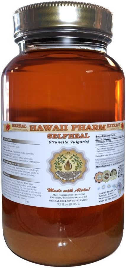תמצית נוזלי selfheal, אורגני selfheal (Prunella Vulgaris) Tincture, תוסף צמחי, הוואי Pharm, Made בארה"ב, 32 fl.oz