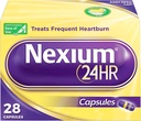 Nexium 24HR Acid להפחית כאבי לבבורן עבור All-Day ו- All- Night Protection from Frequent Heartburn, Heartburn Medicine with Esomeprazole Magnesium - 28 Count Count Count Count