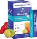 Blueshift Pre-Game - Pre drink NAC תוסף, Electrolytes אבקת Packets, Hydration Packets, Liver Support with Georgia, Cysteine, Milk Thistle, No Sugar אבקת Sticks (10 Pack)