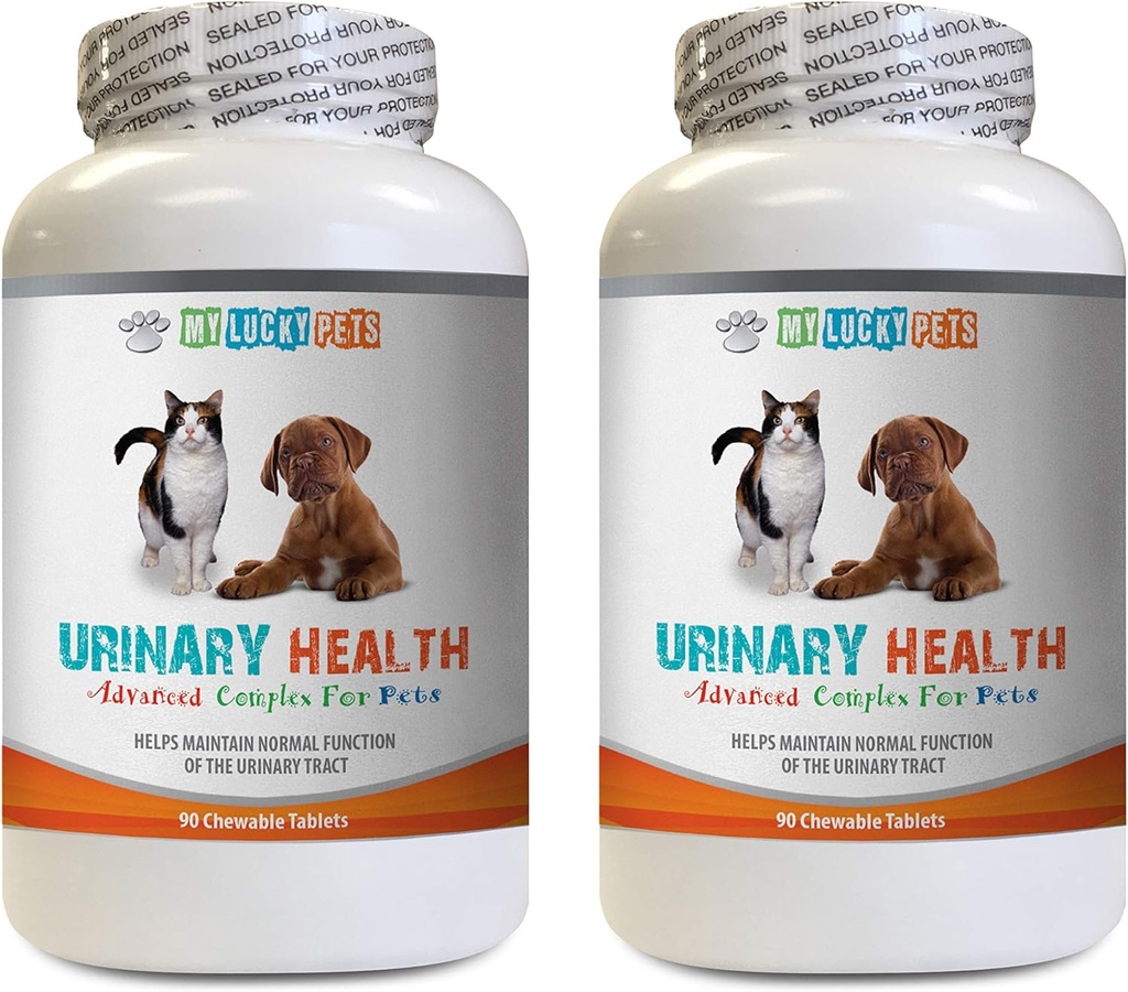 Cat UTI Pain Relief - חיות Urinary Health Complex - for Dogs and Cats - Advanced Bladder Support - Cranberry Bites for Cats - 2 בקבוקים (180 טיפולים)