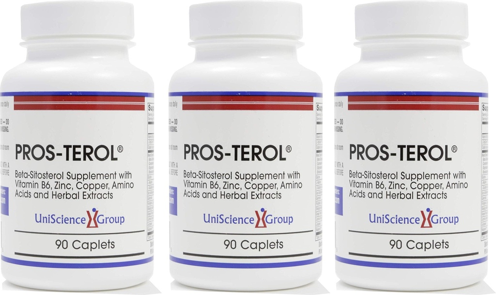 Pros-TEROL (3 ערכת בקבוק), Prostate הקלה עם 900 מ"ג צמחים Sterols עם Pumpkin Seed, Sting Nettle Root, ג'ינג 'ר Root, Licorice לחלץ 90 קפסולות