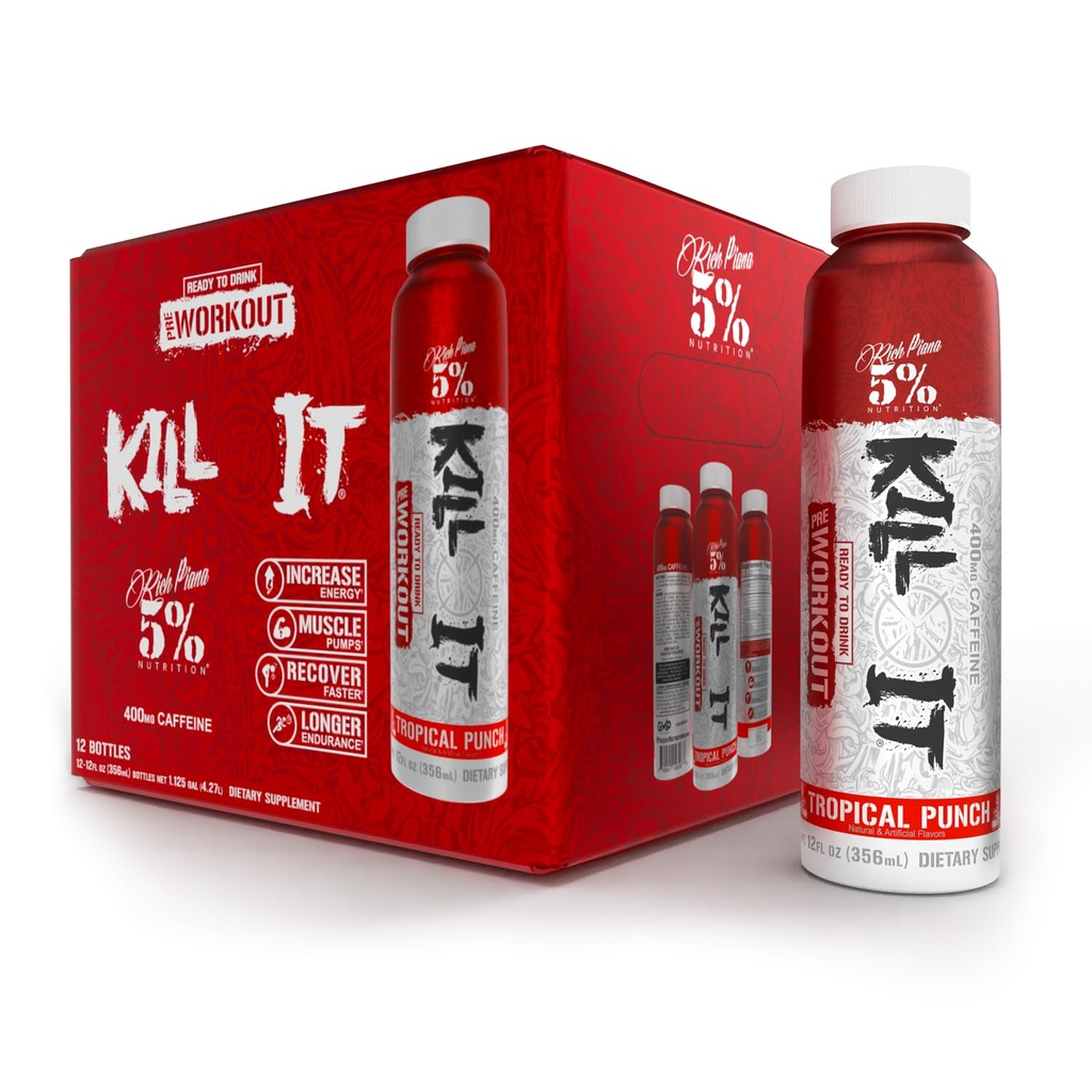 5% תזונה Kill It Ready-to-Drink High Stim Pre Workout | 400mg Caffeine Energy Drink