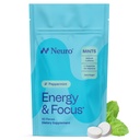 NeuroGum Energy & Focus Mints (90 Count Bag, Peppert) | 40 מ"ג Natural Caffeine + L-theanine + ויטמין B12 & B6 | סוכר חינם Nootropic ביצועים קוגניטיביים המוח תוסף