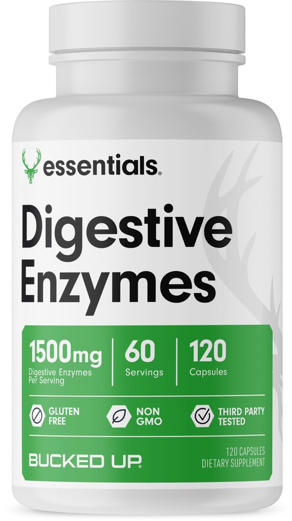 Bucked Up Digestive Enzymes (1500 מ"ג), Essentials (60 משרתים, 120 קפסולות)
