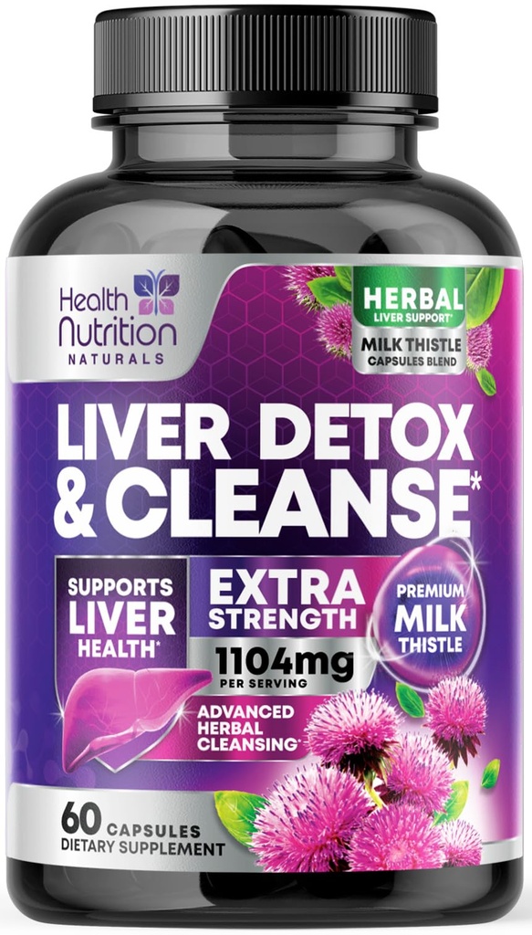 Gentle Liver ניקוי של Detox & תיקון פורמולה - תוספת תמיכה חיה מתקדמת עם Silymarin Milk Thistle, Dandelion Root, Artichoke Extract, Turmeric, Choline, & Beetroot - 60 Veggie כמוסות