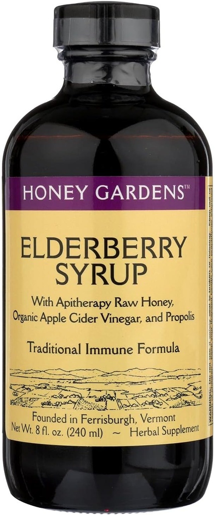פורמולה ישנה ודבש Immune Syrup Honey Gardens 8 oz נוזל