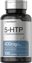 Horbäach 5HTP 400 מ"ג קפסולות | 120 ספירה | תוספת כוח תוספת תוסף | Non-GMO, Gluten Free | 5 Hydroxytryptophan