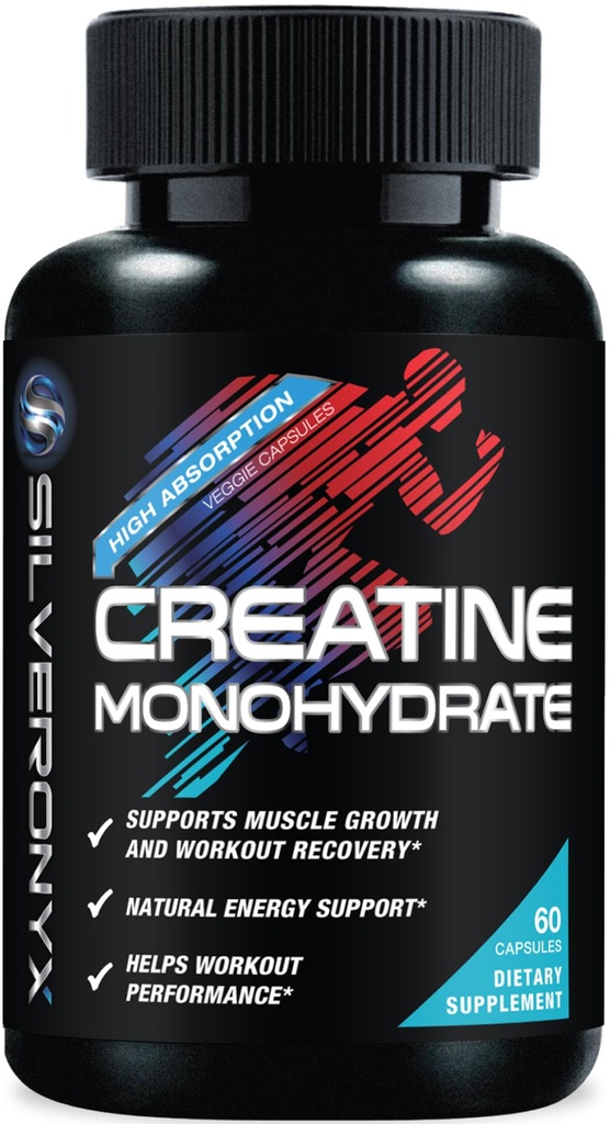 Creatine Monohydrate קפסולות 3000 מ"ג - תוספי תזונה של Micronized Creatine - Lean שריר צמיחה, ביצועים עבודה, אנרגיה & סוף תמיכה - 750 מ"ג עבור קפסולת Absorption גבוהה - הרוזן 60
