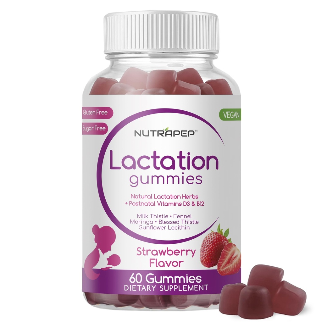 Lactation and Postnatal Support Gummies - הפקת החלב מעלה תוספי מזון לנשים להניק חזה - עם ויטמינים D3 B12 חלב Thistle Fennel ראה Moringa Sunflower Lehin