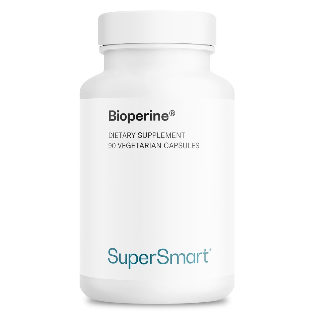 SuperSmart Bioperine 30 מ"ג ליום (95% פיפרין) - Black Pepper לחלץ תוסף - Absorption Enhancer - Digestive Enzymes Support