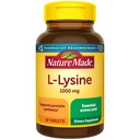 הטבע עשה L-Lysine 1000 מ"ג, תוסף תזונתי, 60 טבליות, 60 יום אספקה