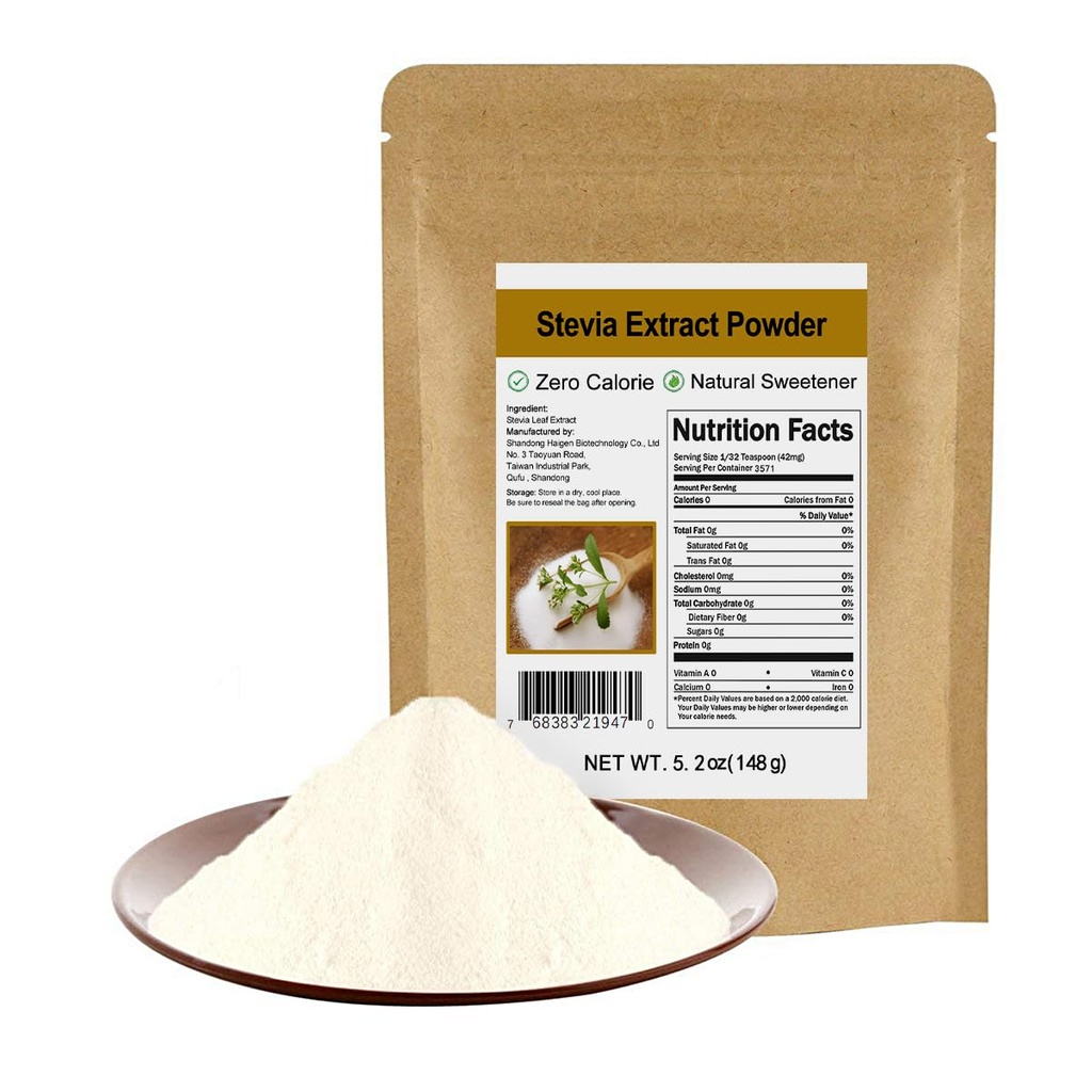 אבקת פלט Stevia טהורה ללא Erythritol 5.2oz8g) - Highly Concentrated Stevia אבקת Sweetener, Zero Calorie, No a מלאכותי, Natural Sugar Alternative